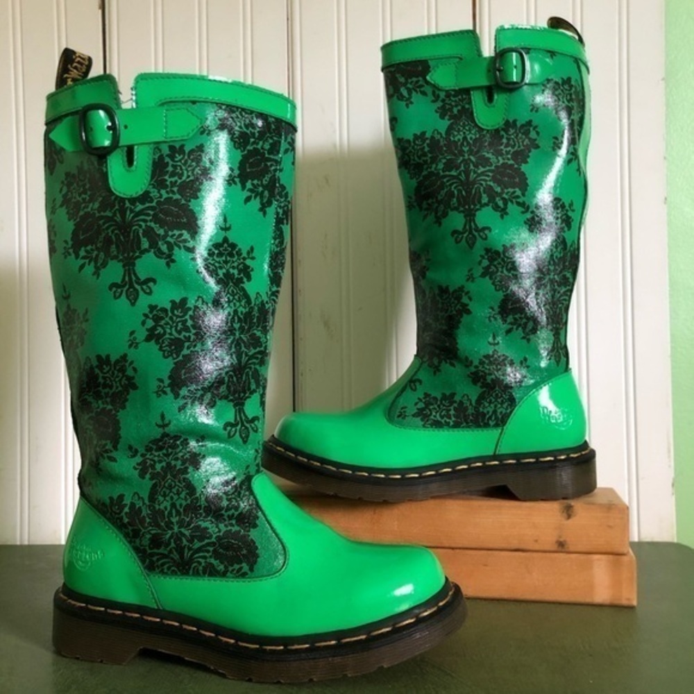 Dr Martens NELLIE Tall/Knee Patent Leather Festival Boots - Picture 1 of 7